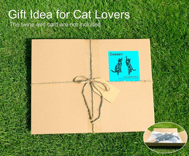Doesen Cat Garden Decor for Outside,17” Metal Cat Decorative Garden Stakes, Gifts for Women/Men/Cats Lovers Gifts, Black Cats Silhouette Outdoor Decor, Rust Proof/Weather Resistant Kitty Yard Art - Image 4